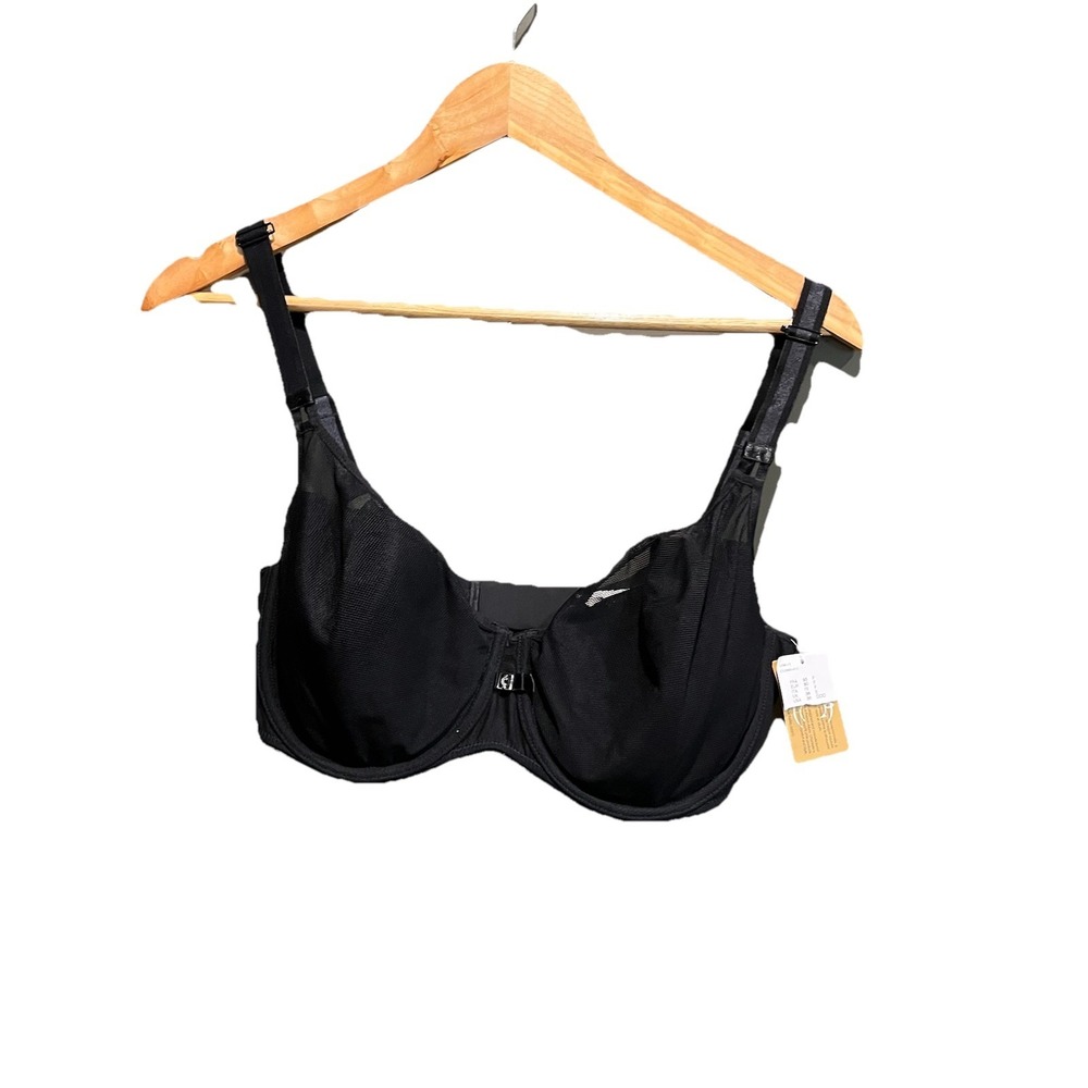 Chantelle Black Underwire Mesh‎ Women's Bra Size 36DDD
